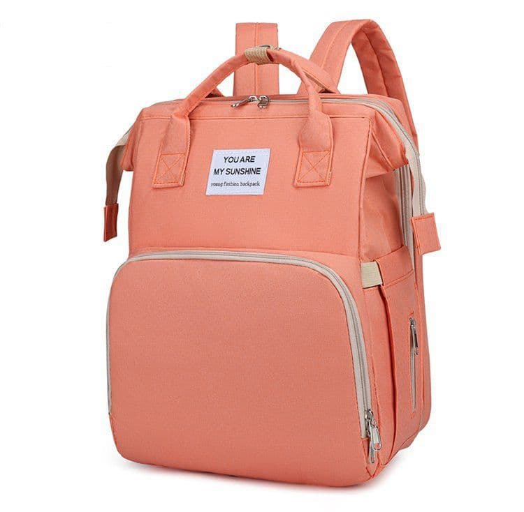 image-New Foldable Sleeping Mommy Bag Multifunctional Mother and Baby Bag Mom Bag Milk Bottle Backpack Diaper Backpack