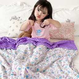 image-Children's Cartoon Cotton Beanie Blanket Stroller Blanket Air Conditioning Blanket