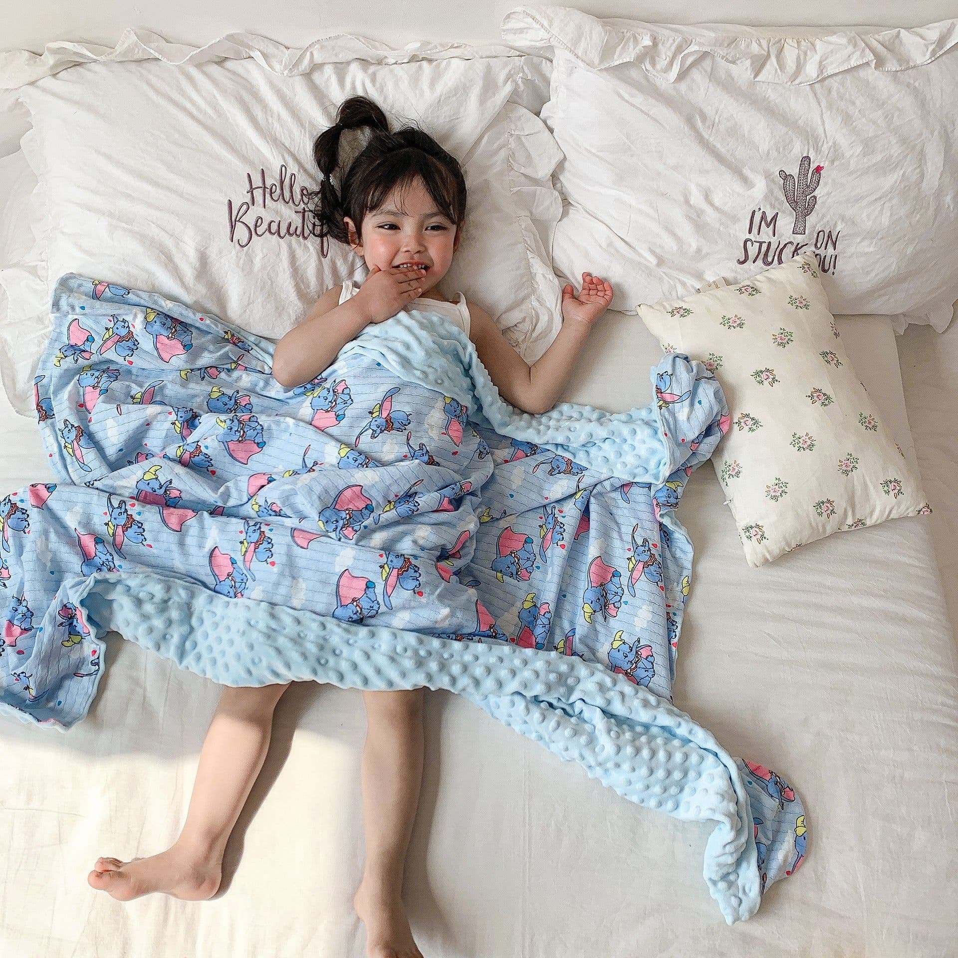 image-Children's Cartoon Cotton Beanie Blanket Stroller Blanket Air Conditioning Blanket
