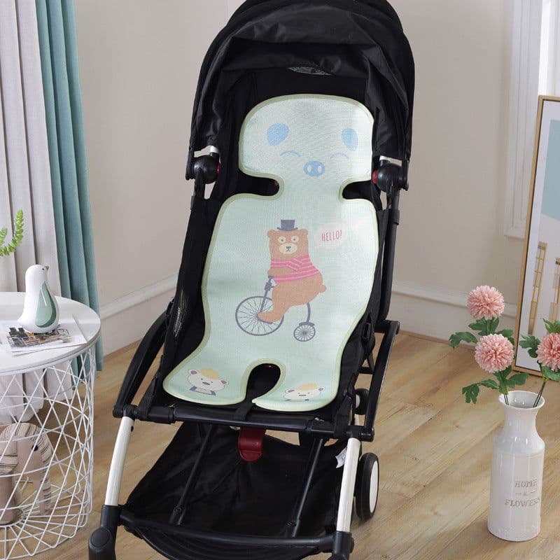 image-Summer Stroller Cooling Pad 3D Air Mesh Breathable Stroller Mat Mattress Latex Baby Car Seat Cover Cushion