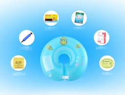 image-Baby Swimming Ring Neck Newborn Baby Inflatable Neck Ring Plum Blossom