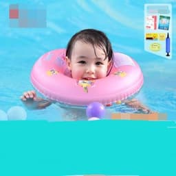 image-Baby Swimming Ring Neck Newborn Baby Inflatable Neck Ring Plum Blossom