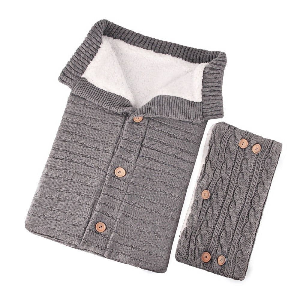 image-Anti-kick Sleeping Bag Wool Knitted Baby Outdoor