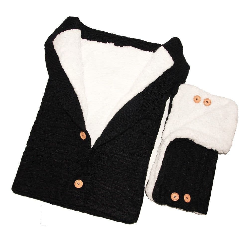 image-Anti-kick Sleeping Bag Wool Knitted Baby Outdoor