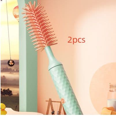 image-Electric Silicone Bottle Brush 360 Degree Rotating Baby Pacifier Cup Pacifier Cleaning Brush Set With Lithium Battery