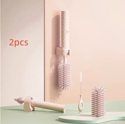 image-Electric Silicone Bottle Brush 360 Degree Rotating Baby Pacifier Cup Pacifier Cleaning Brush Set With Lithium Battery
