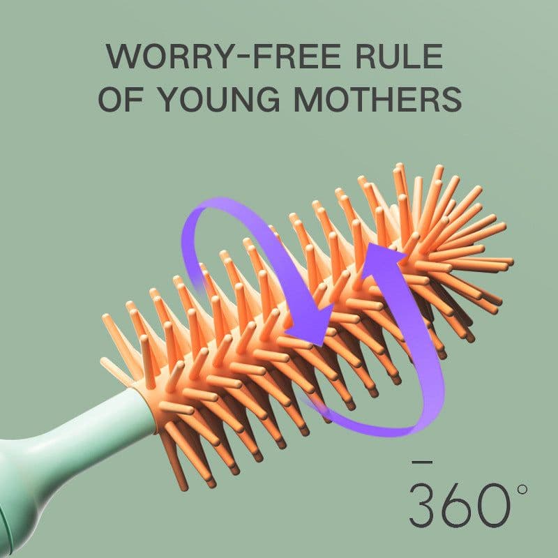 image-Electric Silicone Bottle Brush 360 Degree Rotating Baby Pacifier Cup Pacifier Cleaning Brush Set With Lithium Battery