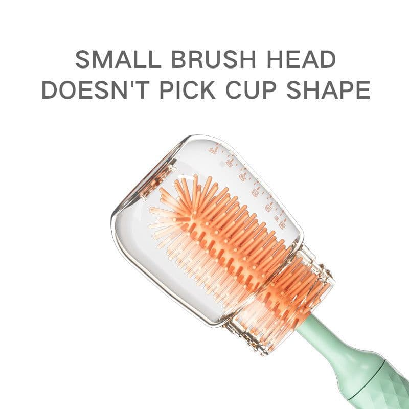 image-Electric Silicone Bottle Brush 360 Degree Rotating Baby Pacifier Cup Pacifier Cleaning Brush Set With Lithium Battery