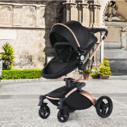 image-High Landscape Baby Stroller 360-degree Rotation 3-in-1 Basket Foldable