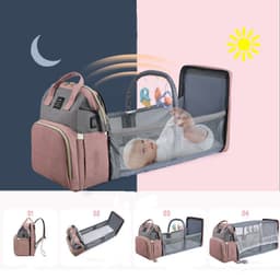 image-New Mummy Baby Crib Backpack Large Capacity Out Milk Insulated Bag Women