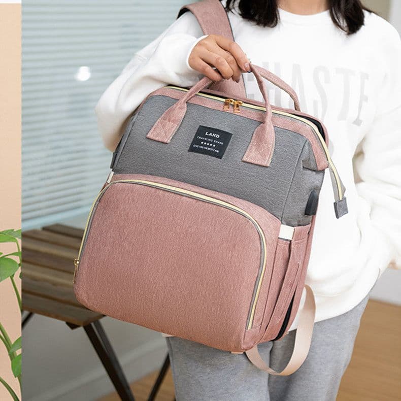 image-New Mummy Baby Crib Backpack Large Capacity Out Milk Insulated Bag Women