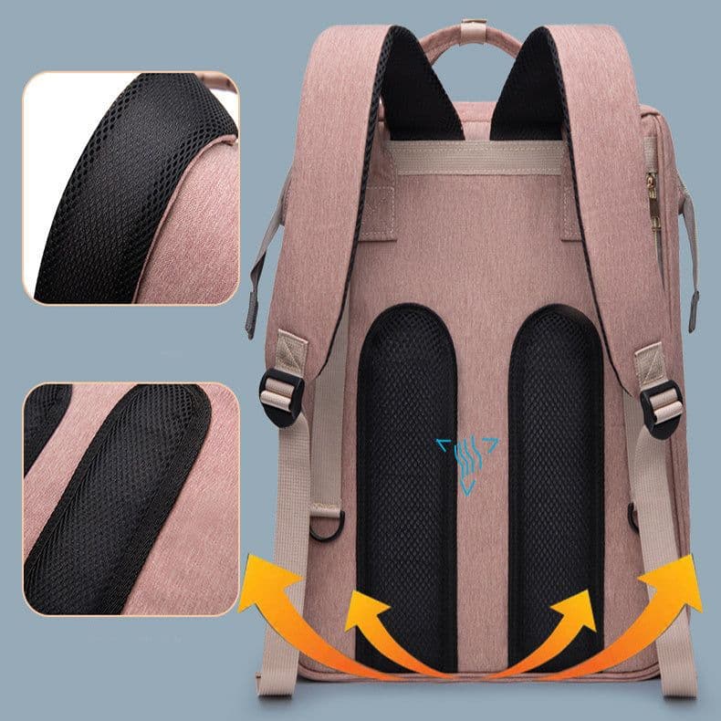 image-New Mummy Baby Crib Backpack Large Capacity Out Milk Insulated Bag Women