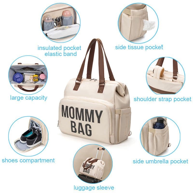 image-Large Capacity Multifunctional Crossbody Insulated Mummy Bag Backpack