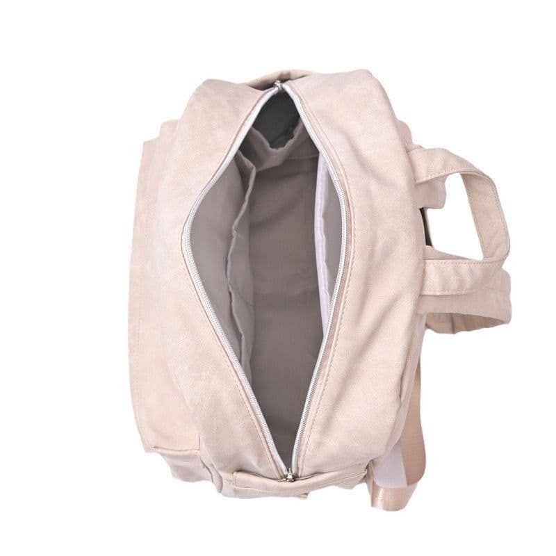 image-Mummy Multifunctional Backpack Large Capacity PU Leather Dry Wet Separation Travel Baby Bag