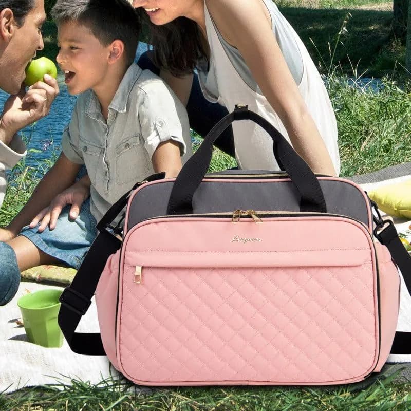 image-Large Capacity Hand-carrying Multifunctional Crossbody Oxford Cloth Diaper Bag