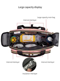 image-Large Capacity Hand-carrying Multifunctional Crossbody Oxford Cloth Diaper Bag