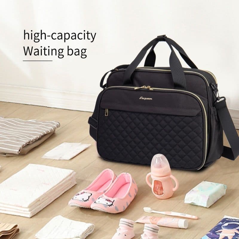 image-Large Capacity Hand-carrying Multifunctional Crossbody Oxford Cloth Diaper Bag