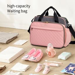 image-Large Capacity Hand-carrying Multifunctional Crossbody Oxford Cloth Diaper Bag
