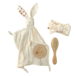 image-Baby Bath Toy Set Wooden Rattle Infant Babyplay Cotton Comfort Towel Baby Teether Wood Ring Baby Shower Gift