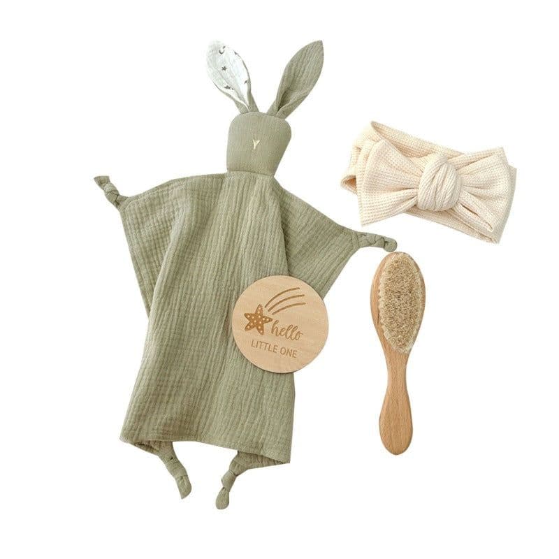 image-Baby Bath Toy Set Wooden Rattle Infant Babyplay Cotton Comfort Towel Baby Teether Wood Ring Baby Shower Gift