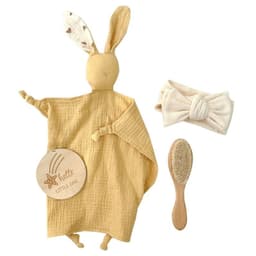 image-Baby Bath Toy Set Wooden Rattle Infant Babyplay Cotton Comfort Towel Baby Teether Wood Ring Baby Shower Gift
