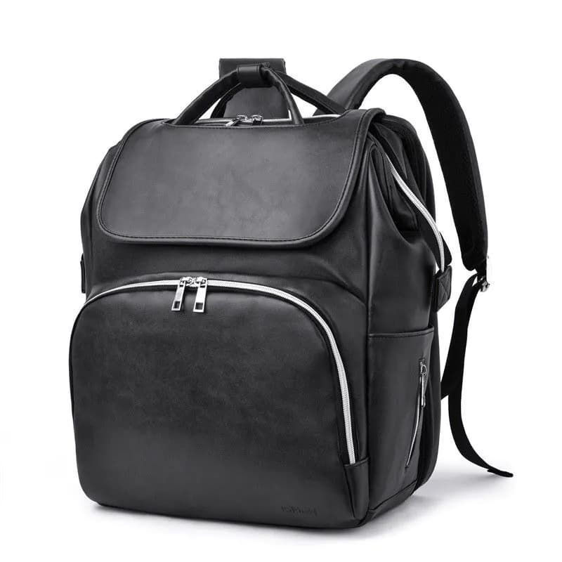 image-Leisure Crib Baby Diaper Bag Lightweight And Large Capacity Splash-proof Multi-purpose Shoulder Mummy Backpack