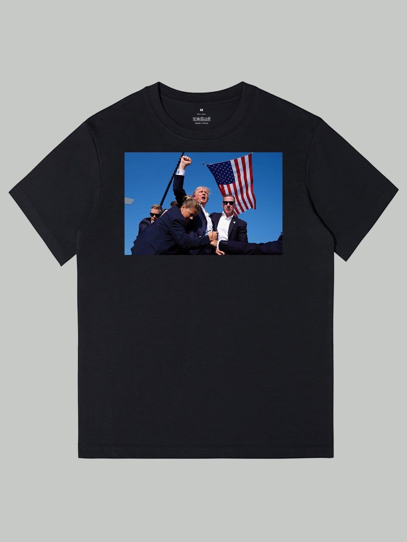 image-Trump Rally Shooter Tshirt-Trump 2024-DJT -Pro Trump -Trump Survived-USA Freedom -Donald J. Trump Menswear Streetwear Cotton TShirt