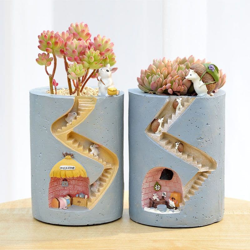 image-Gardening Cartoon Succulent Flower Pot