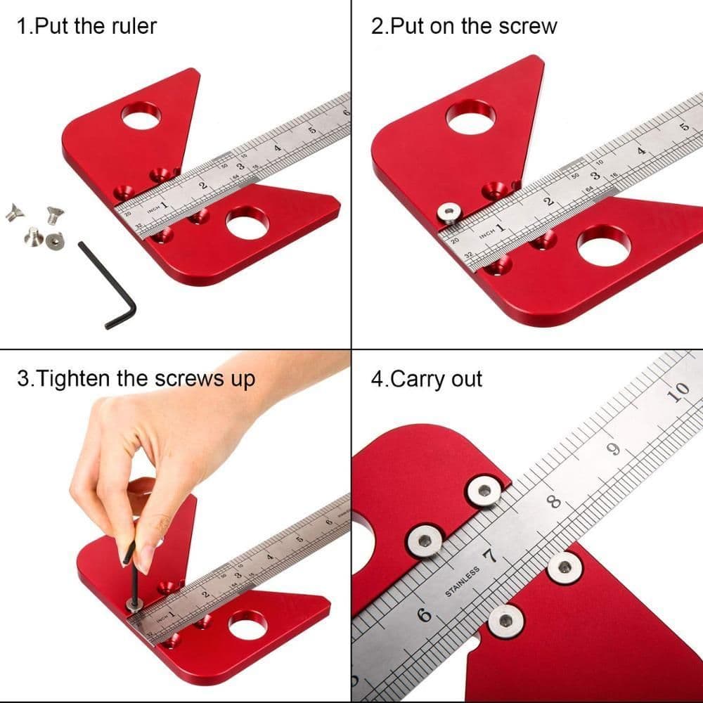 image-Carpenter's Center Ruler Carpenter's Round Center Line Marker Beech Scribing Gauge