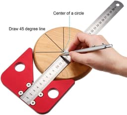 image-Carpenter's Center Ruler Carpenter's Round Center Line Marker Beech Scribing Gauge