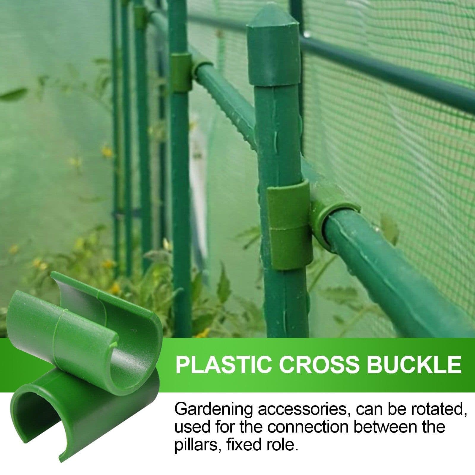 image-Gardening Pillar, Vine Climbing Frame, Climbing Vine, Plastic Coated Steel Pipe, Fixed Cross To Open Plant Buckle