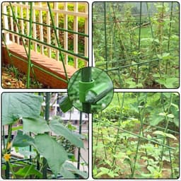 image-Gardening Pillar, Vine Climbing Frame, Climbing Vine, Plastic Coated Steel Pipe, Fixed Cross To Open Plant Buckle