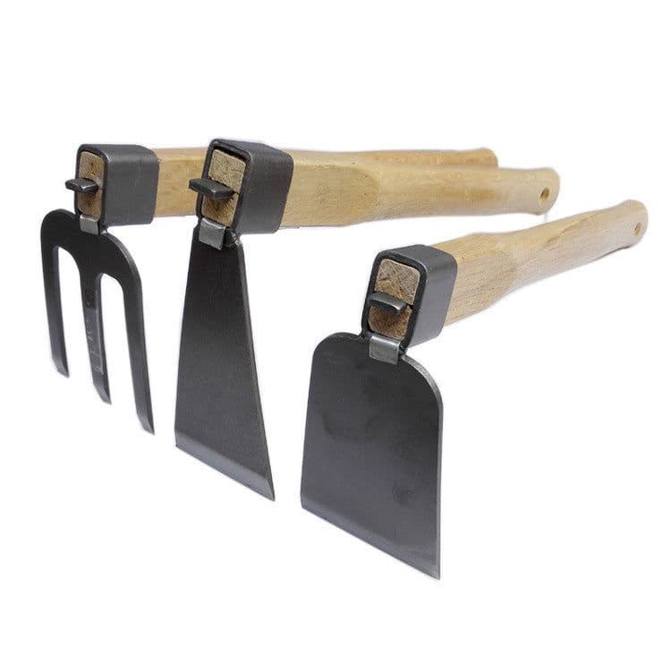 image-Short Wooden Handle Steel Carbon Garden Tool