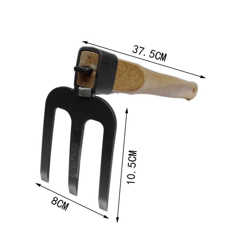image-Short Wooden Handle Steel Carbon Garden Tool