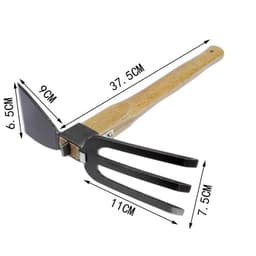 image-Short Wooden Handle Steel Carbon Garden Tool