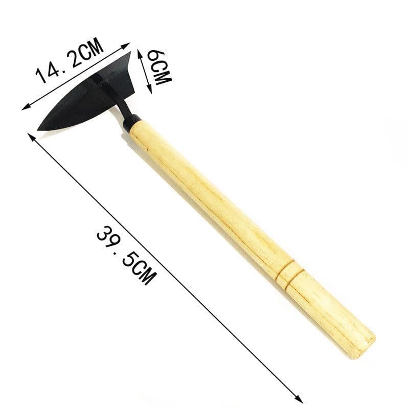 image-Short Wooden Handle Steel Carbon Garden Tool