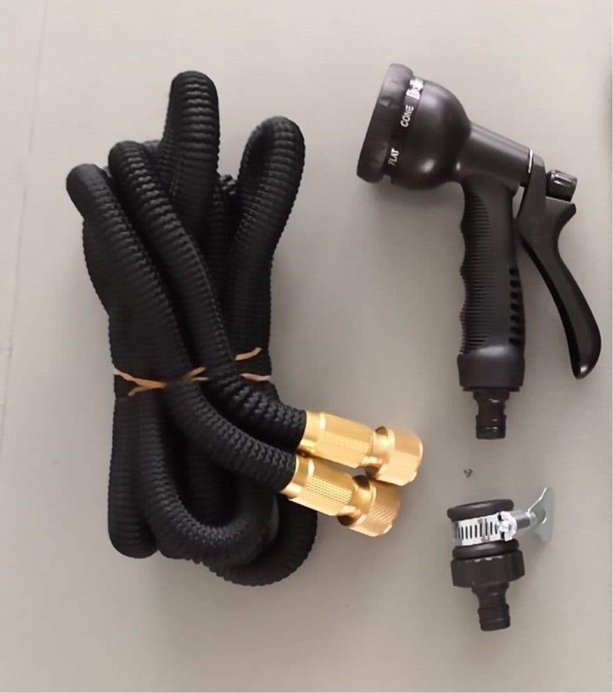 image-Multifunctional 3 Times Retractable Garden Hose High Pressure Car Wash Set
