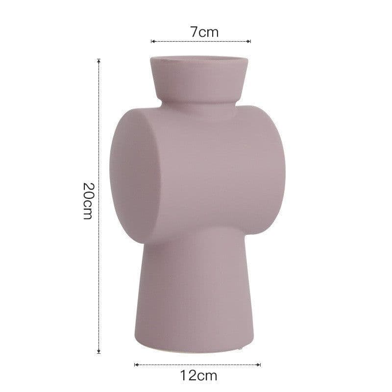 image-Nordic Morandi Simple Hammer Ceramic Vase Decoration Living Room Dining Room Tv Cabinet Wine Cabinet Decoration