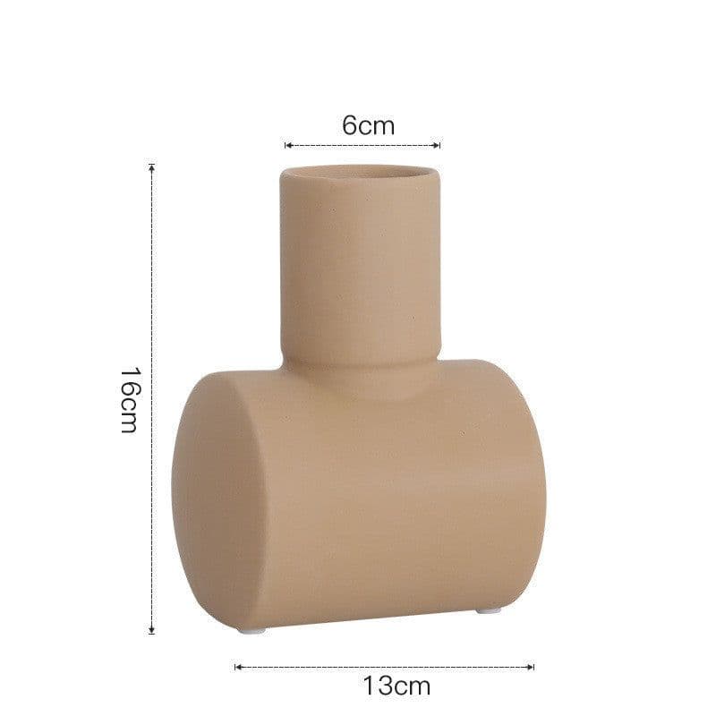 image-Nordic Morandi Simple Hammer Ceramic Vase Decoration Living Room Dining Room Tv Cabinet Wine Cabinet Decoration