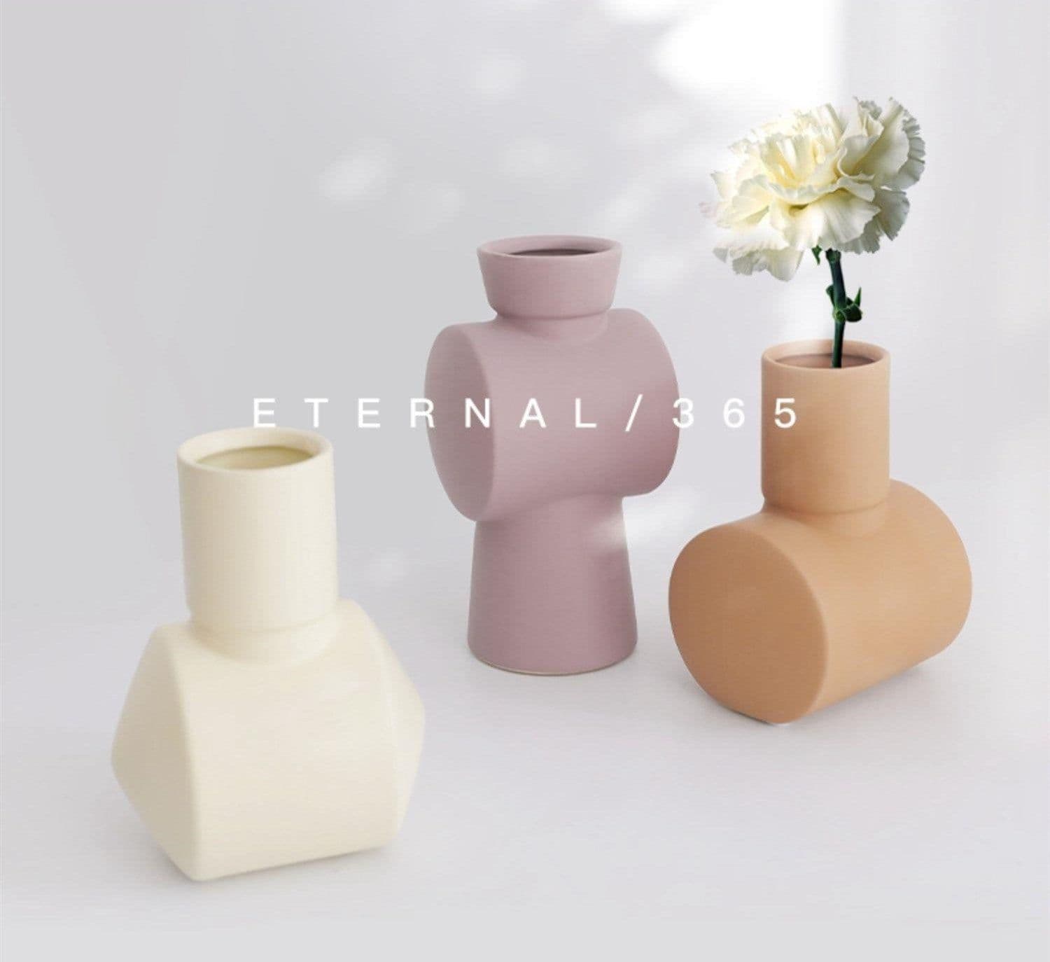 image-Nordic Morandi Simple Hammer Ceramic Vase Decoration Living Room Dining Room Tv Cabinet Wine Cabinet Decoration