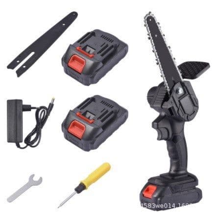 image-Mini 6 Inch Electric Chain Saw Cordless Chainsaw Felling Tree Felling Household Small Handheld Portable Lithium Electric Saw Electric Saw