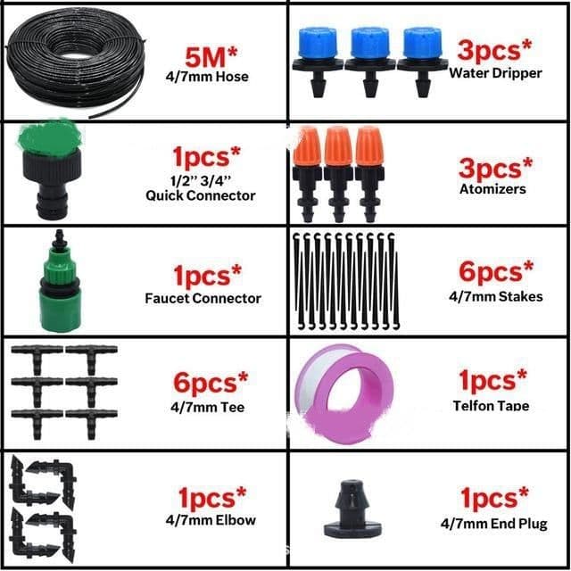 image-Drip Irrigation Set Automatic Watering Device Gardening And Gardening