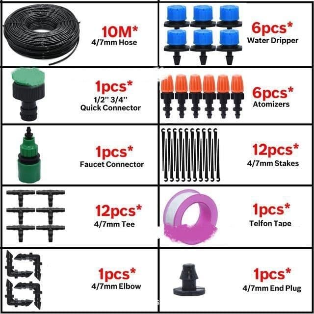 image-Drip Irrigation Set Automatic Watering Device Gardening And Gardening