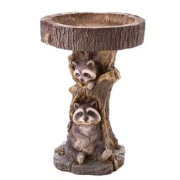 image-Garden Decoration Raccoon Resin Ornaments Handicraft Gardening Bird Drinking Ornaments