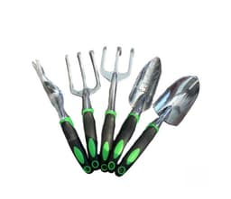 image-Garden Supplies 9-piece Aluminum Alloy Set, Silicone Two-color Handle Shovel Gardening Tools