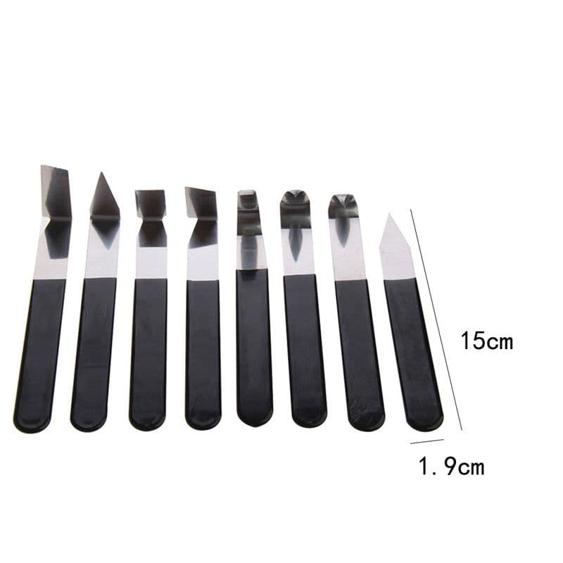 image-Sketch Painting Art Tools 8 Stainless Steel Handle Blank Tool Repair Blank Pottery