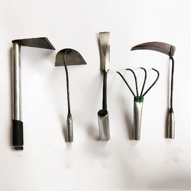 image-Small Sickle Four-tooth Rake Shovel Hoe Garden Tool Set Garden Farm Tool Sickle