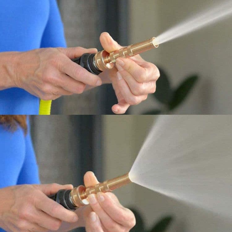 image-Stainless Steel Garden Hose With Brass Garden Hose Nozzle