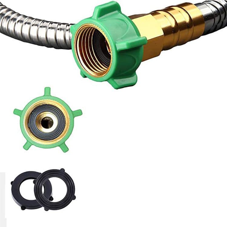 image-Stainless Steel Garden Hose With Brass Garden Hose Nozzle