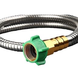 image-Stainless Steel Garden Hose With Brass Garden Hose Nozzle